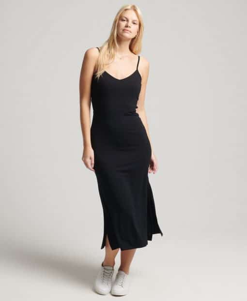 Superdry Open Back Jersey Dress Black