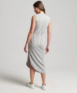 Superdry Studios Jersey Maxi Dress Light Grey Melange