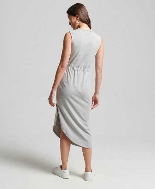 Superdry Studios Jersey Maxi Dress Light Grey Melange