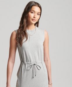 Superdry Studios Jersey Maxi Dress Light Grey Melange