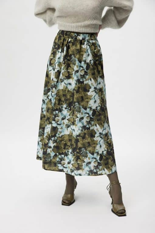 Gestuz Blishagz HW Skirt Artistic Blue Flower