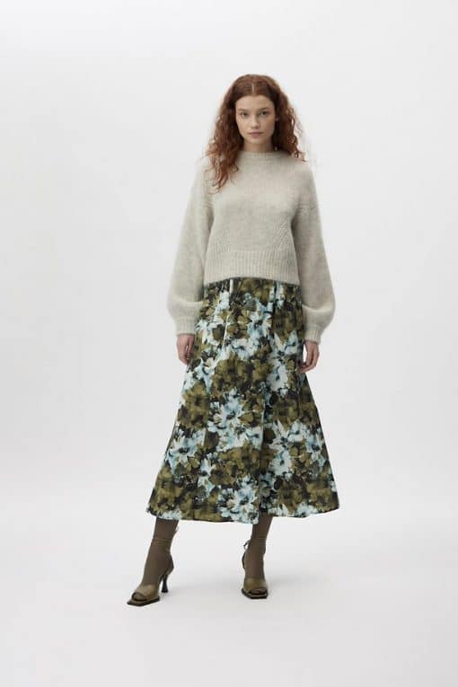 Gestuz Blishagz HW Skirt Artistic Blue Flower