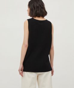 Vila Ril Knit Rib V-neck Vest Black