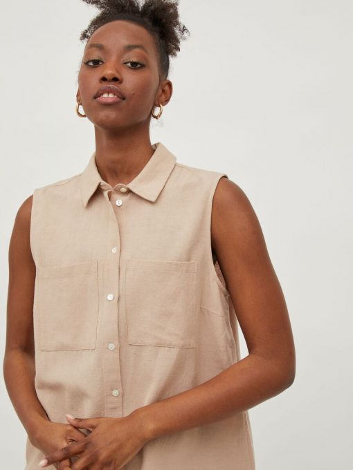 Vila Prisilla S/L Shirt Cement