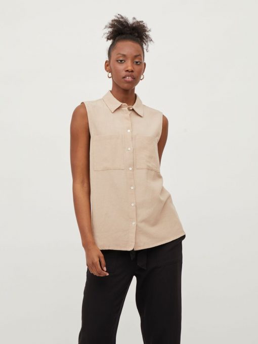 Vila Prisilla S/L Shirt Cement
