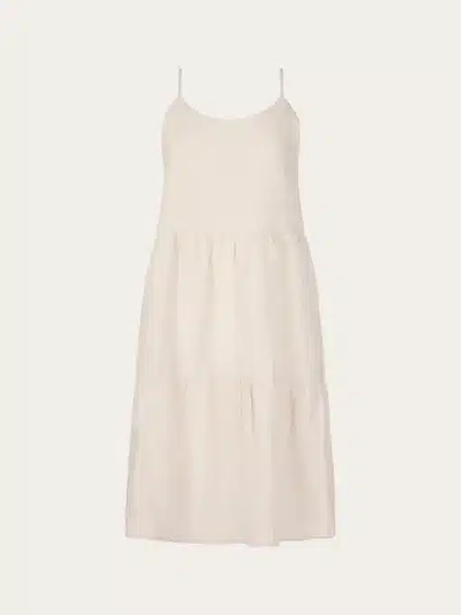 Knowledge Cotton Apparel Natural Linen Strap Dress Light Feather Gray