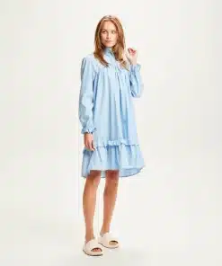 Knowledge Cotton Apparel A-Shape Poplin Dress Chambray