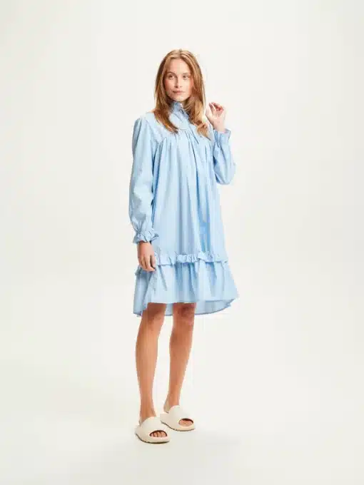 Knowledge Cotton Apparel A-Shape Poplin Dress Chambray