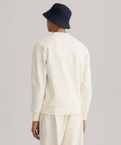 Gant Tonal Archive Shield C-Neck Sweat Eggshell