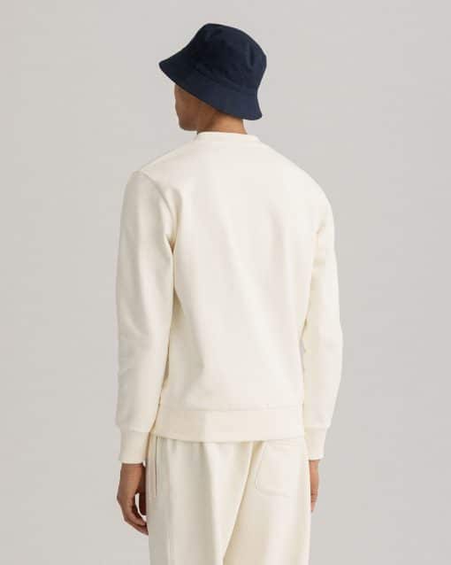 Gant Tonal Archive Shield C-Neck Sweat Eggshell