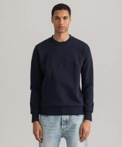 Gant Tonal Archive Shield C-Neck Sweat Evening Blue