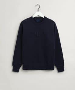 Gant Tonal Archive Shield C-Neck Sweat Evening Blue