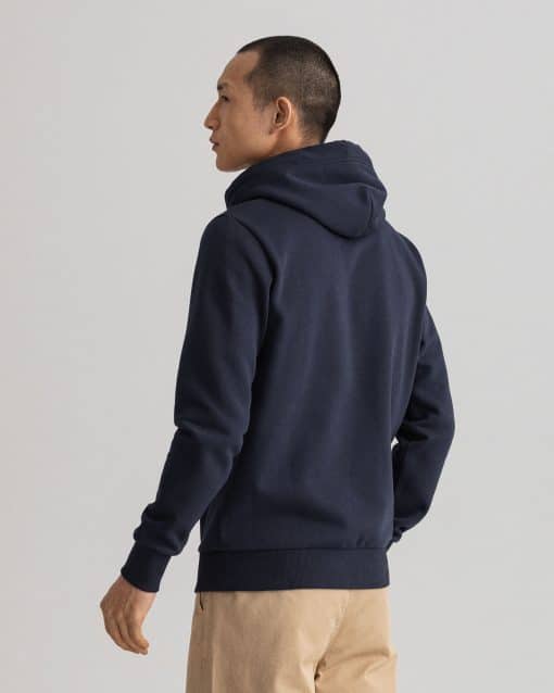 Gant Tonal Archive Shield Hoodie Evening Blue