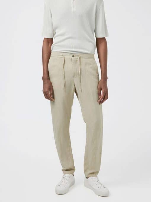 J. Lindeberg Sasha Drape Linen Pants Safari Beige