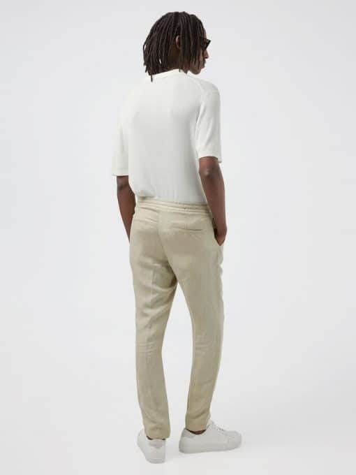 J. Lindeberg Sasha Drape Linen Pants Safari Beige