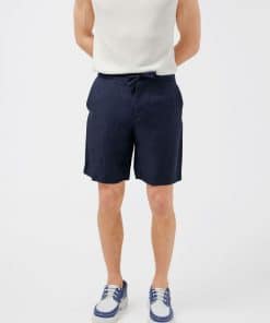 J. Lindeberg Sasha Drape Linen Shorts Navy