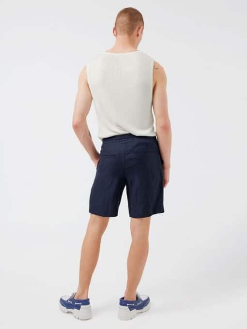 J. Lindeberg Sasha Drape Linen Shorts Navy
