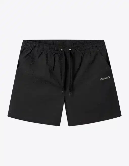 Les Deux Quinn Seersucker Swim Shorts Black