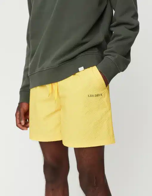 Les Deux Quinn Seersucker Swim Shorts Maize Yellow