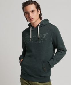 Superdry Vintage Venue Tonal Hoodie Campus Green Grit