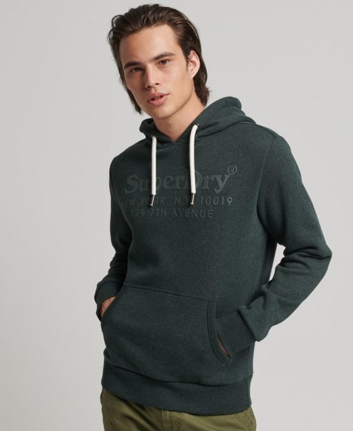 Superdry Vintage Venue Tonal Hoodie Campus Green Grit