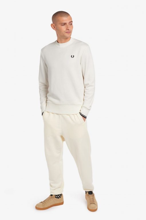 Fred Perry Crew Neck Sweatshirt Snow White