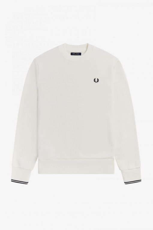 Fred Perry Crew Neck Sweatshirt Snow White