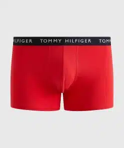 Tommy Hilfiger 3-Pack Essential Logo Waistband Trunks Twilight In/Red Alert/Hawiian Coral
