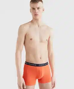 Tommy Hilfiger 3-Pack Essential Logo Waistband Trunks Twilight In/Red Alert/Hawiian Coral