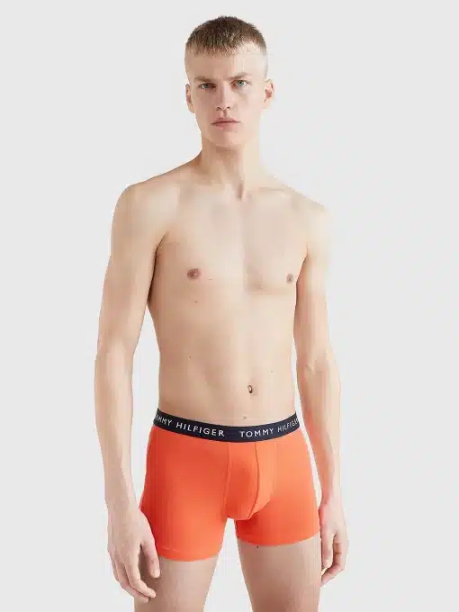 Tommy Hilfiger 3-Pack Essential Logo Waistband Trunks Twilight In/Red Alert/Hawiian Coral