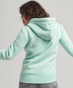 Superdry Organic Cotton Vintage Logo Zip Hoodie Minted Marl
