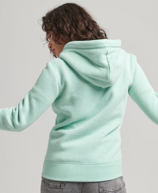 Superdry Organic Cotton Vintage Logo Zip Hoodie Minted Marl