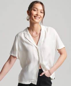 Superdry Short Sleeve Cupro Shirt New Chalk