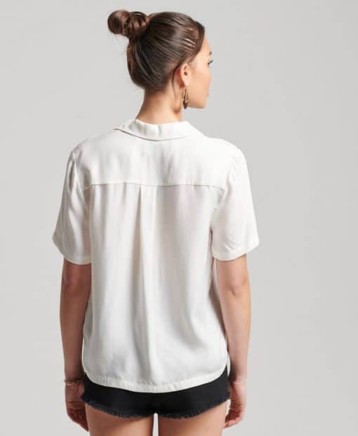 Superdry Short Sleeve Cupro Shirt New Chalk