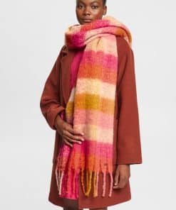 Esprit Check Scarf Pink Fuchsia