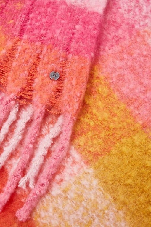 Esprit Check Scarf Pink Fuchsia