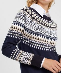 Esprit Jacguard Knit Dress Navy