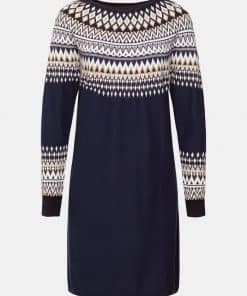 Esprit Jacguard Knit Dress Navy