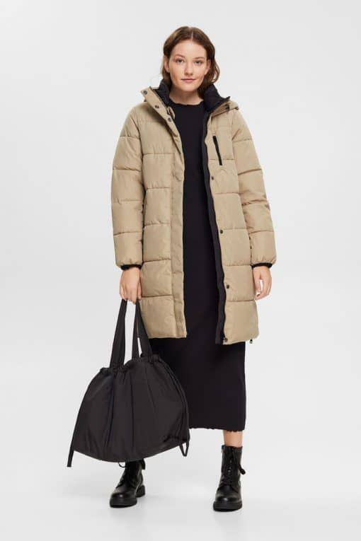 Esprit Quilted Coat Pale Khaki