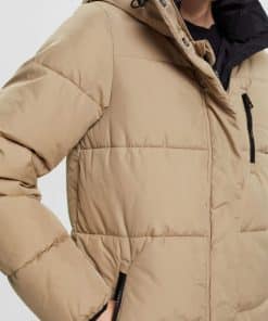 Esprit Quilted Coat Pale Khaki