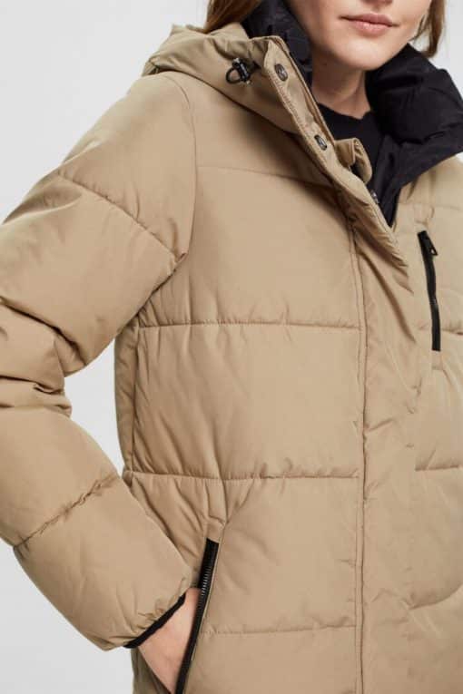 Esprit Quilted Coat Pale Khaki