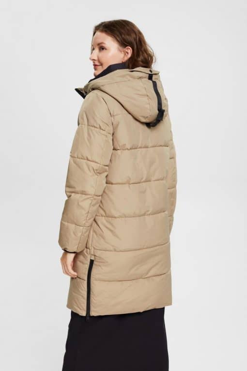 Esprit Quilted Coat Pale Khaki