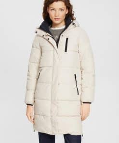 Esprit Quilted Coat Cream Beige