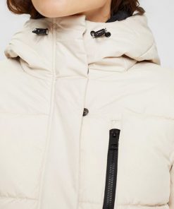 Esprit Quilted Coat Cream Beige