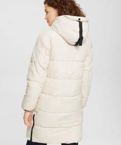 Esprit Quilted Coat Cream Beige