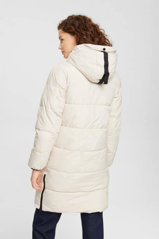 Esprit Quilted Coat Cream Beige