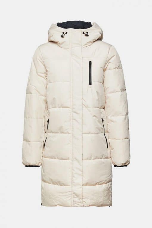 Esprit Quilted Coat Cream Beige