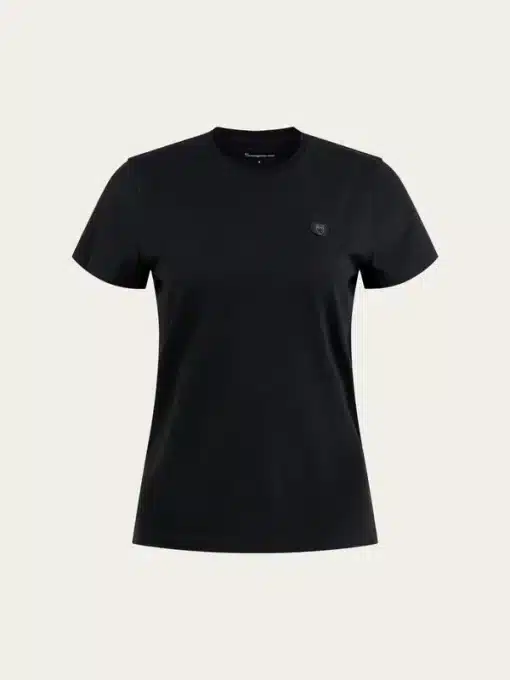 Knowledge Cotton Apparel Badge Short Sleeve T-shirt Black Jet