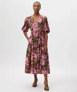 Gestuz Taralyngz Wrap Dress Artistic Pink Flower