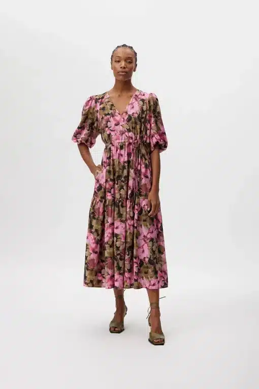 Gestuz Taralyngz Wrap Dress Artistic Pink Flower